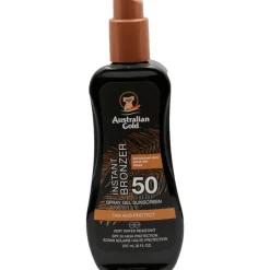 Australian Gold Tan & Protect Instant Bronzer Zonnebrand Spray Gel SPF50 237 ML