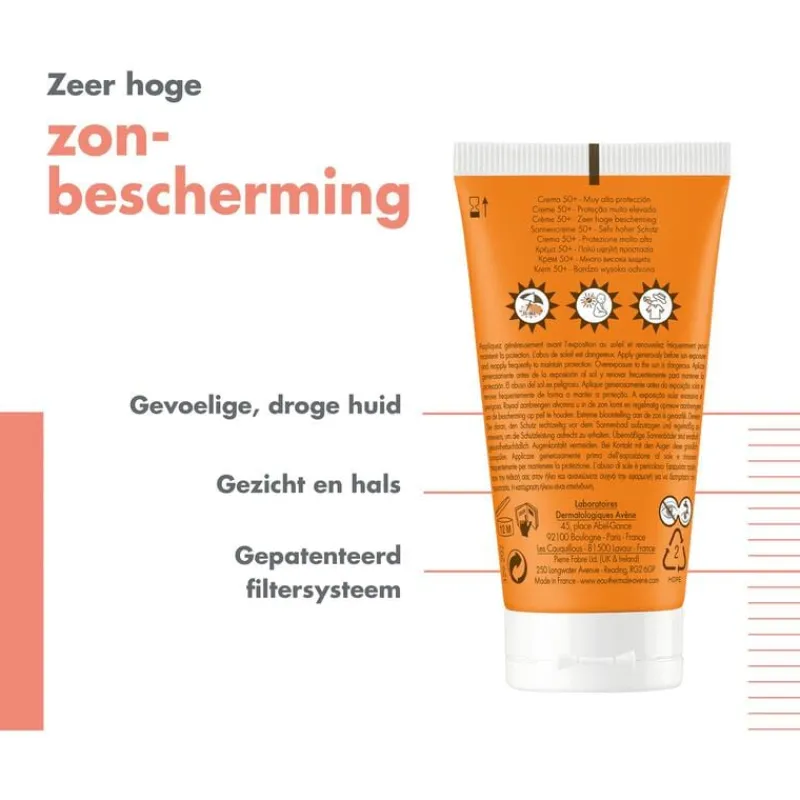 Avène Zonnebrand Crème SPF 50+ 50 ML