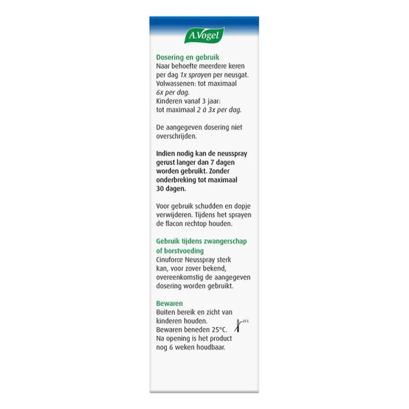 A.Vogel Cinuforce Neusspray Sterk bij Neusverkoudheid Spray 20 ML