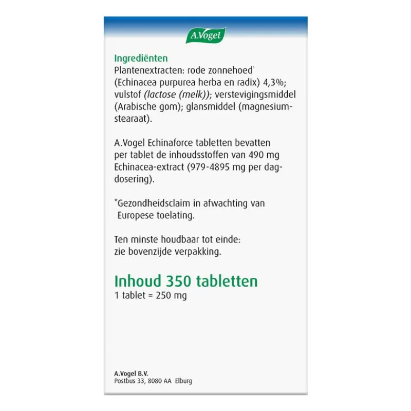 A.Vogel Echinaforce Weerstand1* Tabletten 350 stuks