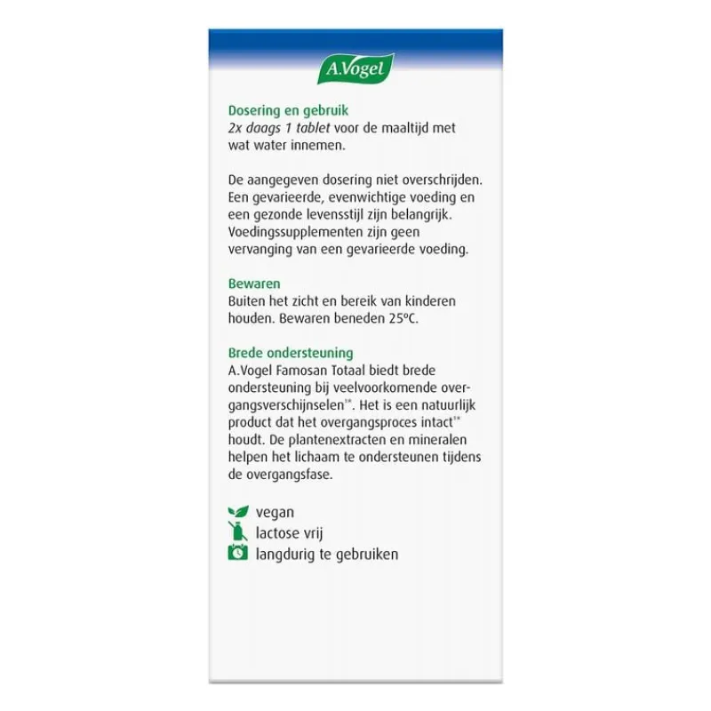 A.Vogel Famosan Overgang1* Totaal tabletten 60 stuks