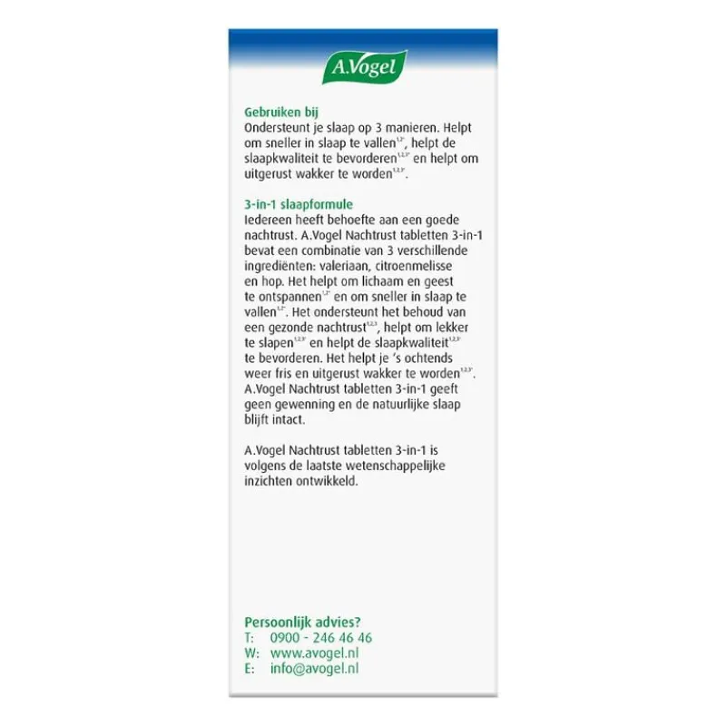 A.Vogel Nachtrust1,2* 3-in-1 Tabletten 30 stuks