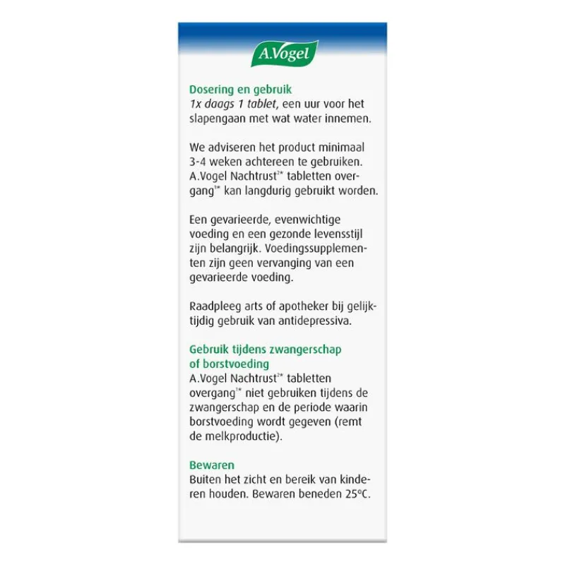 A.Vogel Nachtrust2* Tabletten Overgang1* 30 stuks