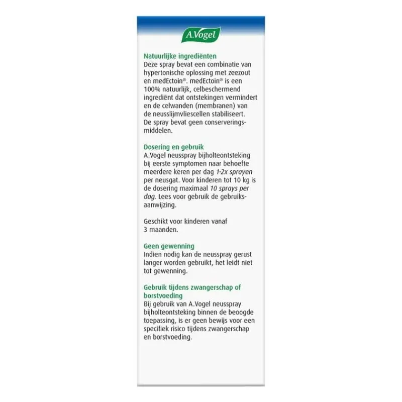 A.Vogel A. Vogel Neusspray Bijholte Ontsteking Eerste Symptomen 20 ML