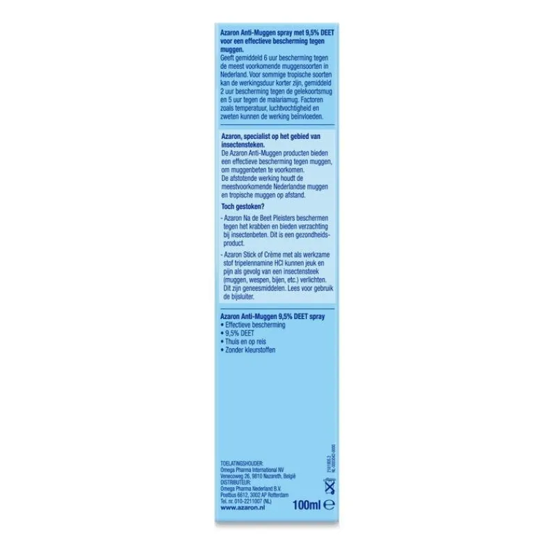 Azaron Anti-Muggen 9,5% DEET Spray 100 ML