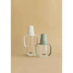 Bibs Babyfles 150 ML Sage met Latex speen en opvouwbaar trechtertje
