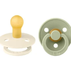 Bibs Fopspeen Two Pack Natuurlijk Rubber Ivory/Sage Maat 1