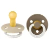 Bibs Glow in the dark Fopspeen Two Pack Natuurlijk Rubber Vanilla/Dark Oak Maat 2