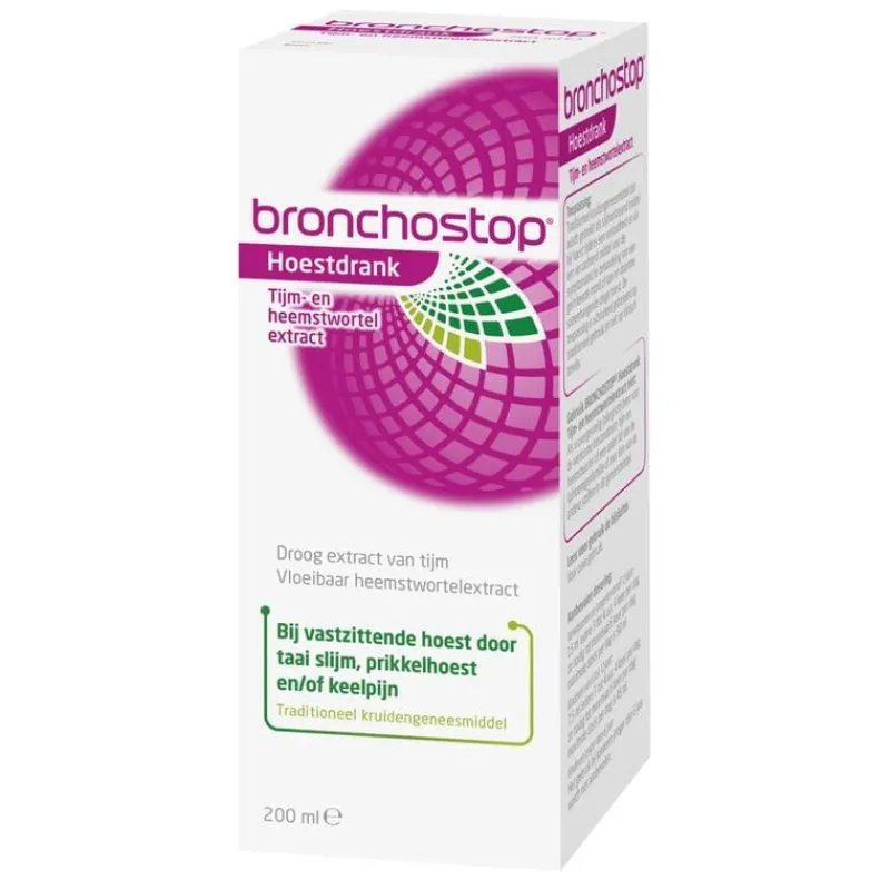 Bronchostop Hoestdrank bij Vastzittende Hoest en Keelpijn 200 ML