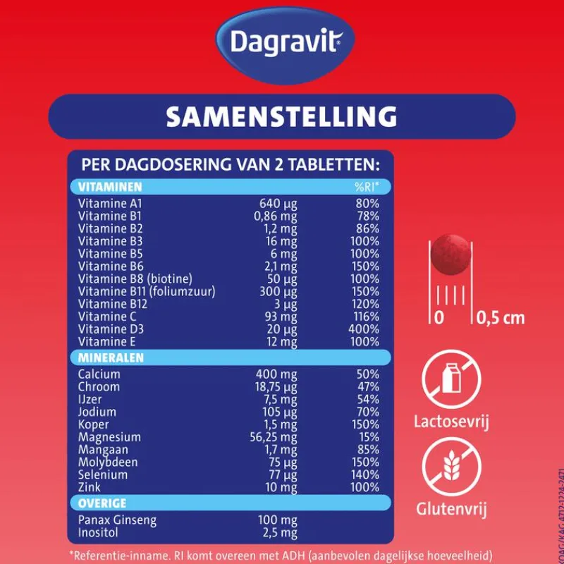 Dagravit Vitaal 60+ Totaal 30 Xtra 60 tabletten