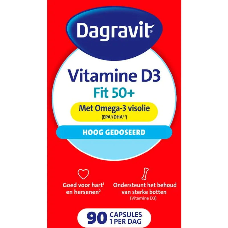 Dagravit Vitaal 50+ Vitamine D + Omega-3 Visolie 90 capsules