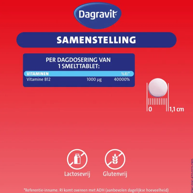 Dagravit Vitamine B12 1000μg 100 smelttabletten