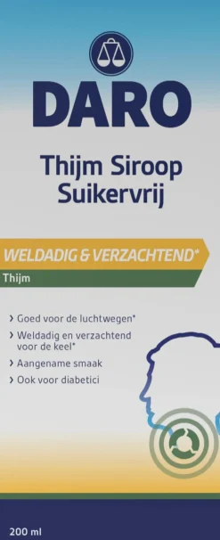 Daro Thijm Siroop Suikervrij 200 ML