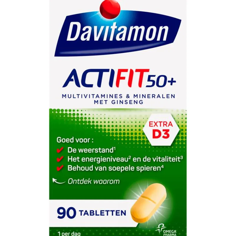 Davitamon Actifit 50+ Multivitamine met Ginseng 90 Tabletten