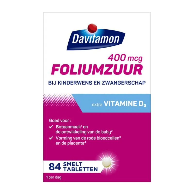 Davitamon Foliumzuur met vitamine D - Zwanger