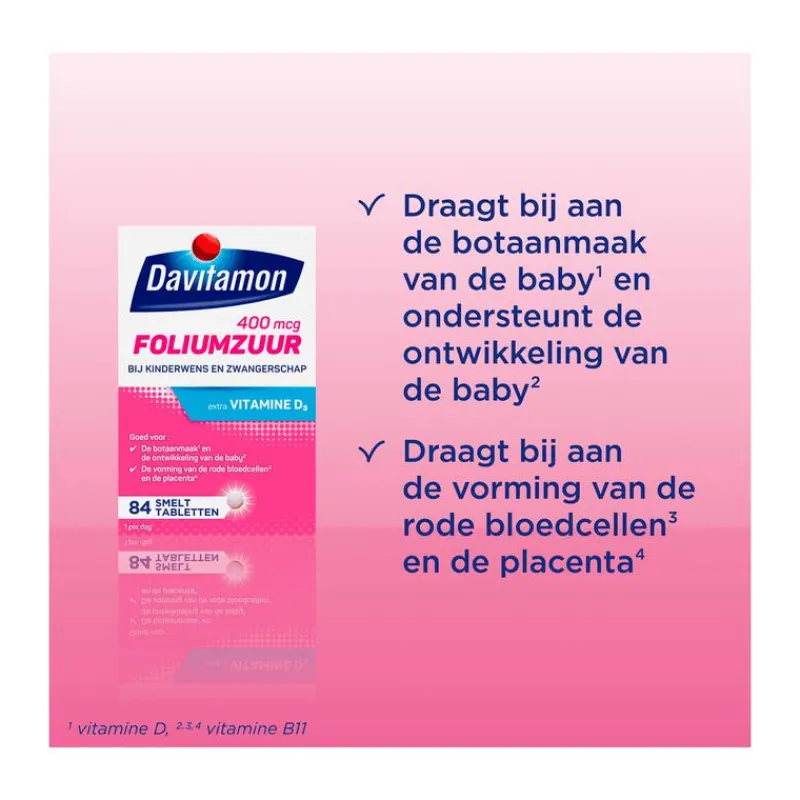 Davitamon Foliumzuur met vitamine D - Zwanger
