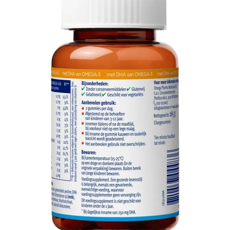 Davitamon Junior Brain Gummies met Omega 3 Multivitamine kinderen 60 stuks