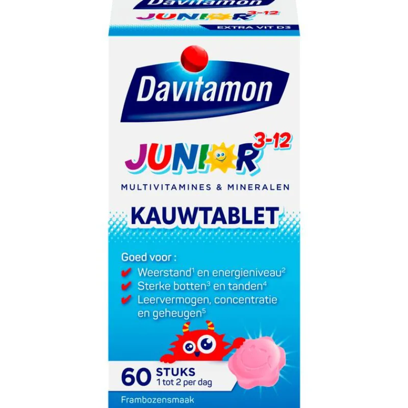 Davitamon Junior 3+ Kauwvitamines Framboos