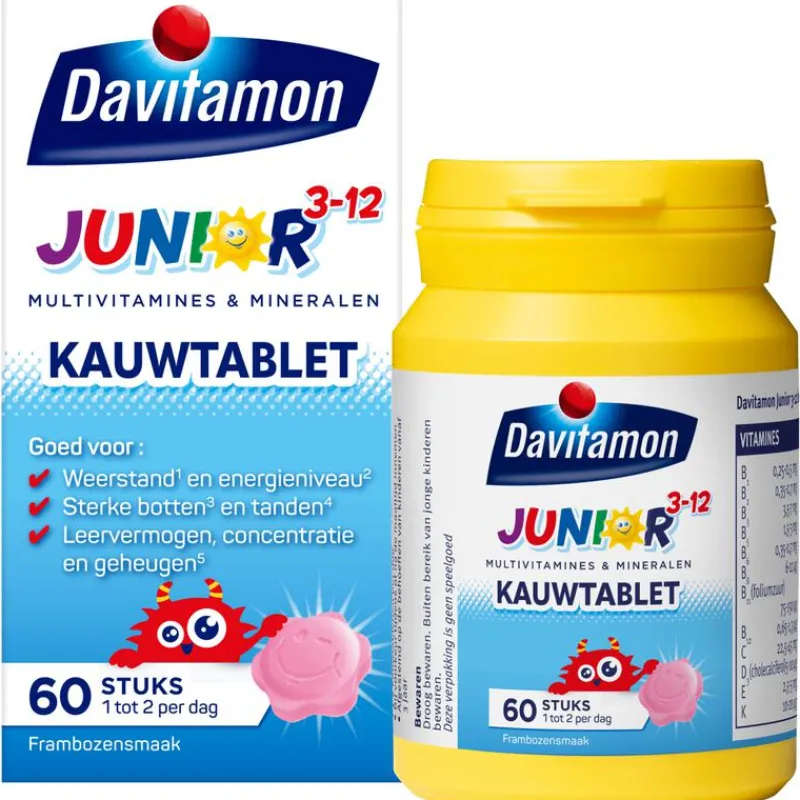 Davitamon Junior 3+ Kauwvitamines Framboos