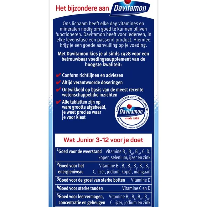 Davitamon Junior 3+ Kauwvitamines Framboos