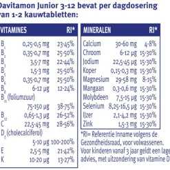 Davitamon Junior 3+ Multivitamine Kinderen Frambozensmaak 120 Kauwvitamines