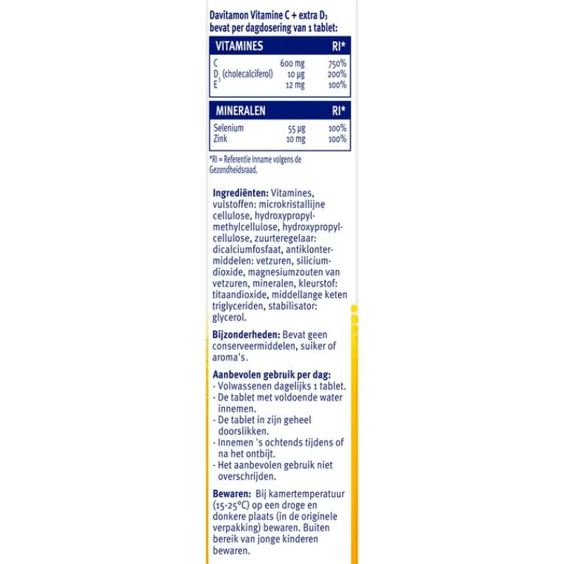 Davitamon Vitamine C Forte + vitamine D3 42 tabletten