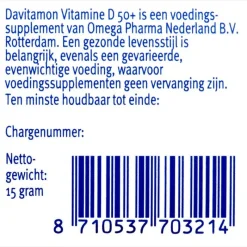 Davitamon Vitamine D 50+ Tabletjes Citroensmaak
