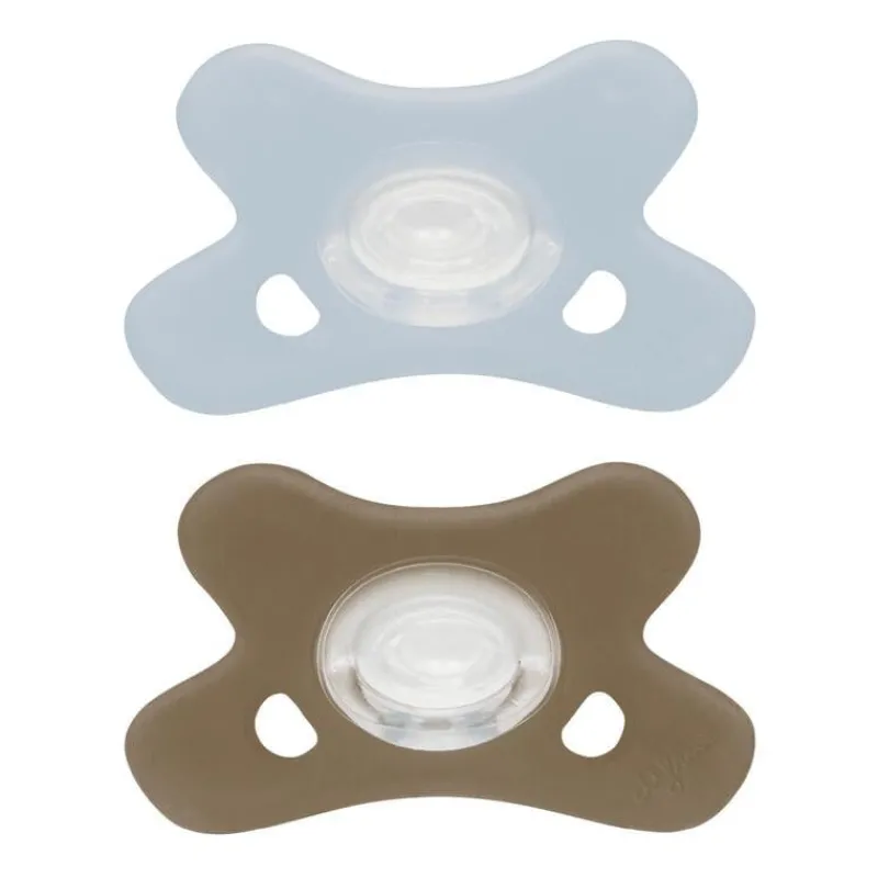 Difrax Fopspeen Natural 0-6 Maanden Lichtblauw/Beige BPA-vrij