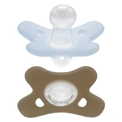 Difrax Fopspeen Natural 0-6 Maanden Lichtblauw/Beige BPA-vrij
