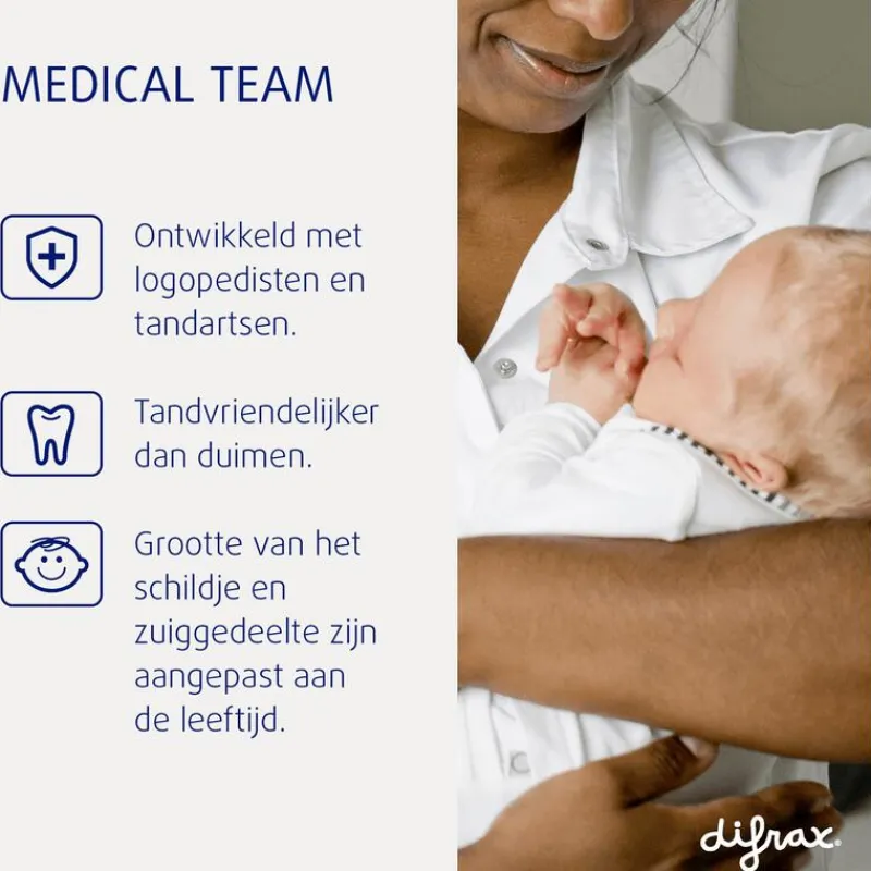 Difrax Fopspeen Natural 12 Maanden Lichtroze BPA-vrij