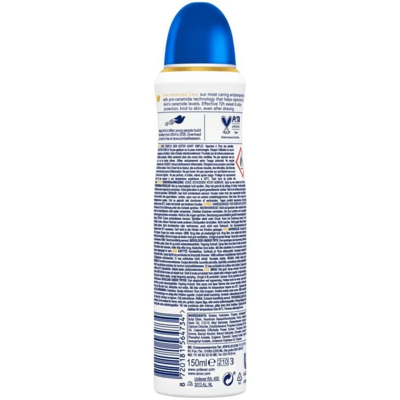 Dove Advanced Care Original Anti-Transpirant Deodorant Spray 150 ML