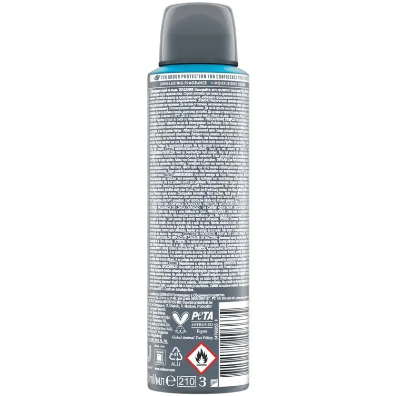 Dove Men+Care Advanced 0% Clean Comfort Deodorant Spray 150 ML