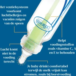 Dr. Brown's Dr. Brown’s Anti-Colic Smalle Halsfles Glas 250 ML