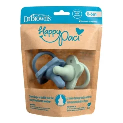 Dr. Brown's HappyPacci Fopspeen Blauw & Groen 2 stuks
