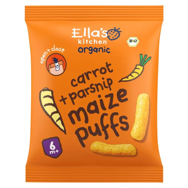 Ella's Kitchen Maize Puffs Wortel Pastinaak Snack Bio 6+ Maanden