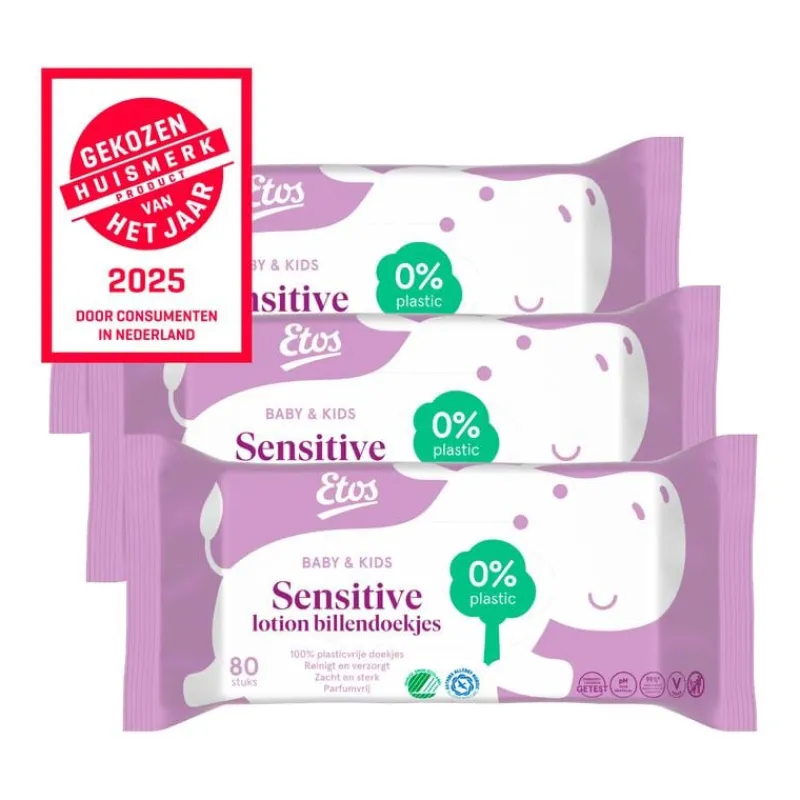 Etos Baby & Kids Sensitive Lotion Billendoekjes 3x80 stuks