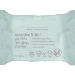 Etos Sensitive 3-in-1 Face Cleansing Wipes 25 stuks