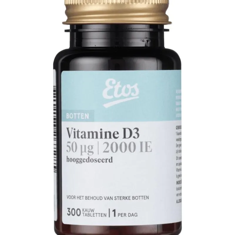 Etos Vitamine D3 50 ug Kauwtabletten Multifruit 300 stuks