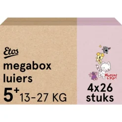 Etos Woezel & Pip Luiers Junior+ Maat 5+ Megabox 4x26 stuks