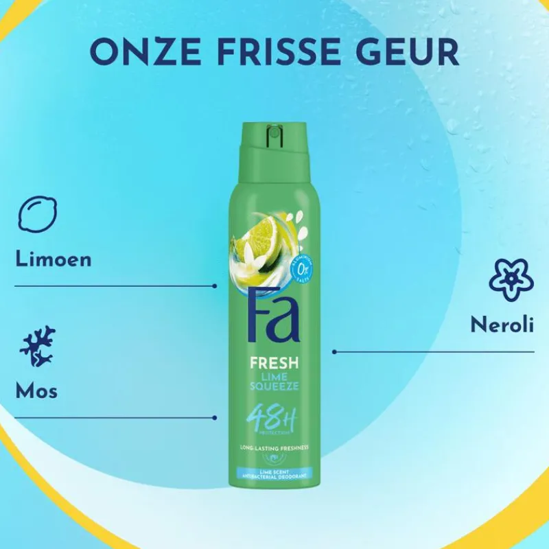 FA Lime Squeeze Deodorant Spray 150 ML