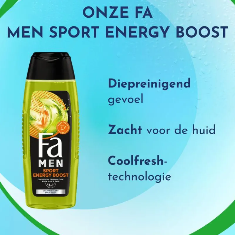 FA Men Xtreme Sport Energy Boost 3-in-1 Douchegel 250 ML