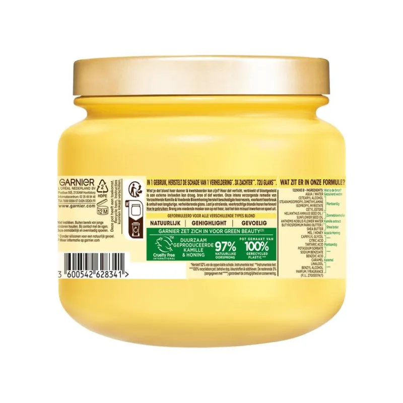 Garnier Loving Blends Sun-Kissed Chamomile & Bloemenhoning Haarmasker 340 ML
