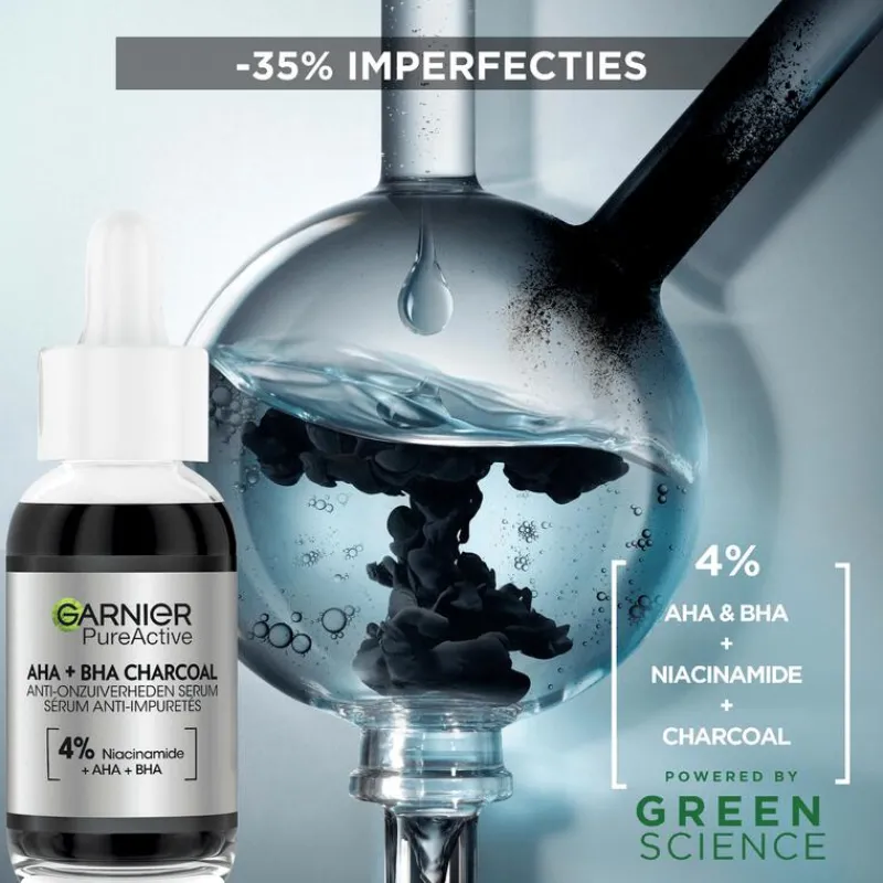 Garnier PureActive AHA + BHA Charcoal Anti-Onzuiverheden Serum 30 ML