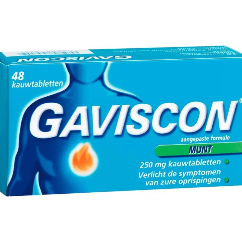 Gaviscon Kauwtabletten Pepermunt Maagzuurremmers 48 Stuks