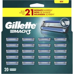 Heren Gillette Mach3 Navulmesjes 20 Stuks