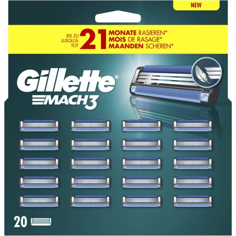 Heren Gillette Mach3 Navulmesjes 20 Stuks