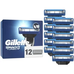 Heren Gillette Mach3 Turbo Navulmesjes 12 Stuks