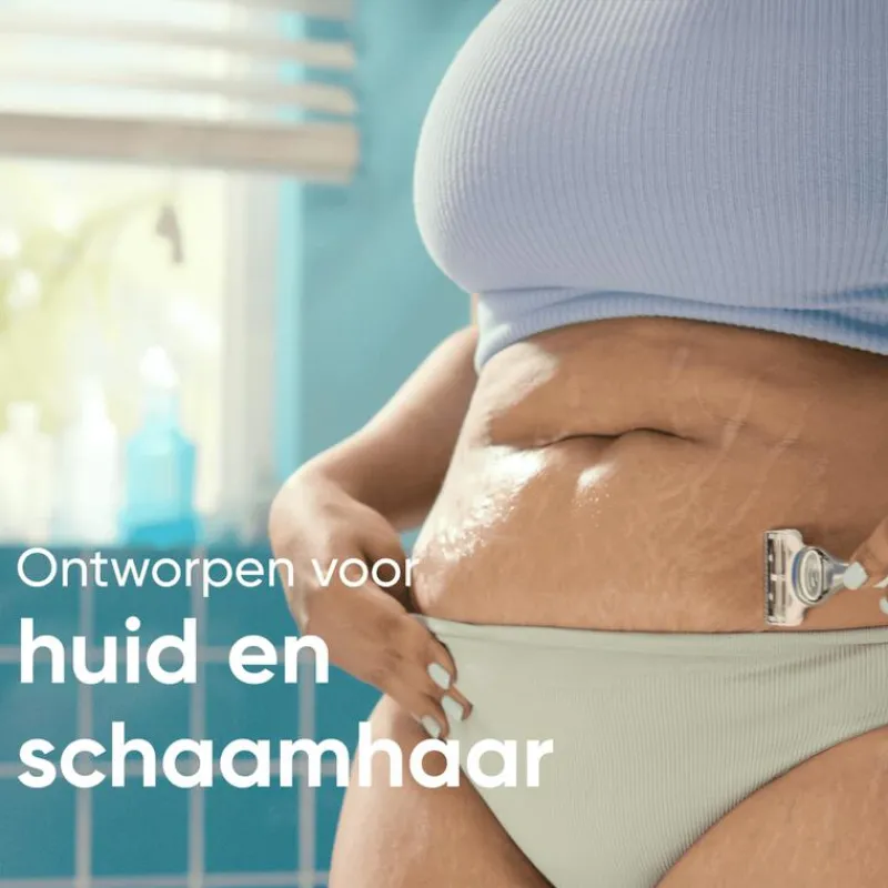 Heren Satin Care Gillette Venus Voor Huid en Schaamhaar Scheersysteem + Exfoliant