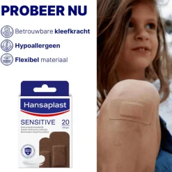 Hansaplast Sensitive Dark 20 stuks