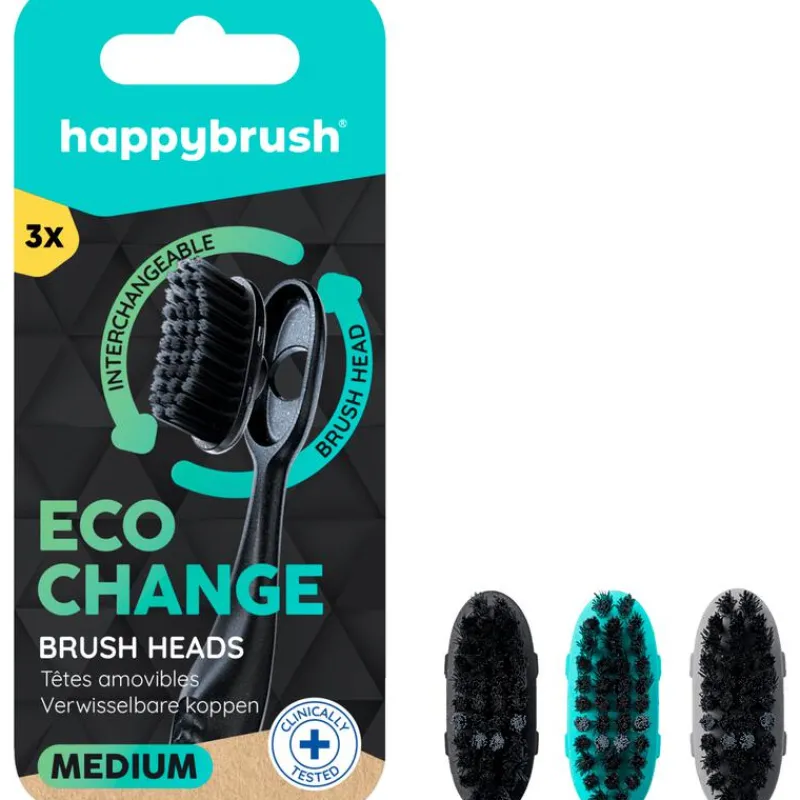 happybrush EcoChange Navulverpakking Opzetborstels 3 stuks